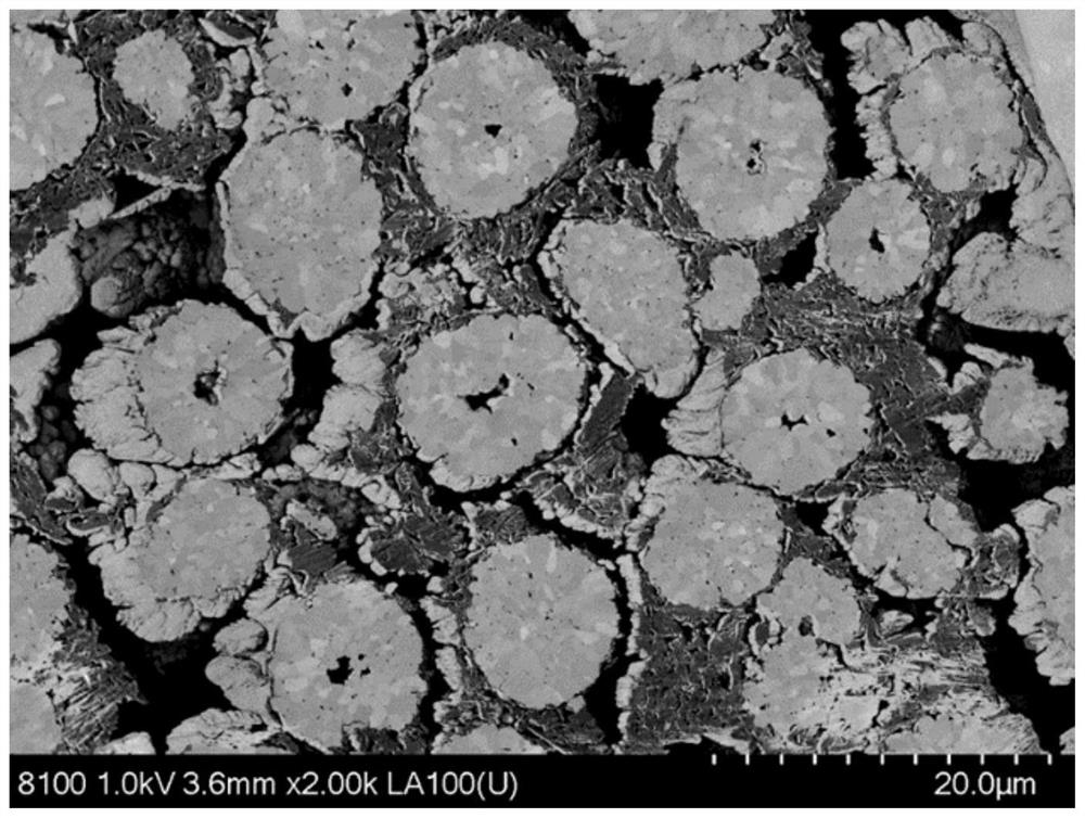 High-power multi-component material and preparation method thereof