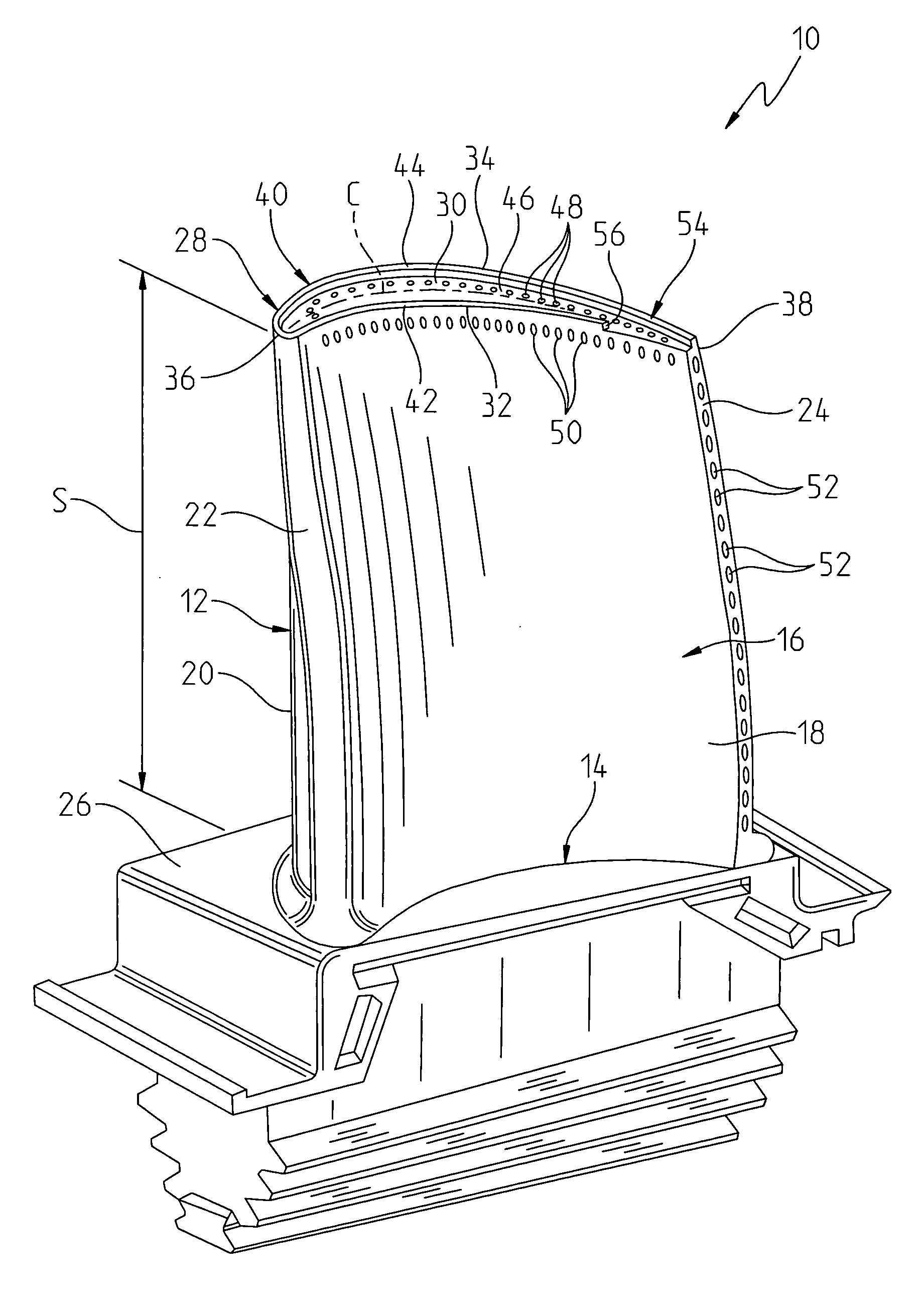 Cooling of turbine blade suction tip rail