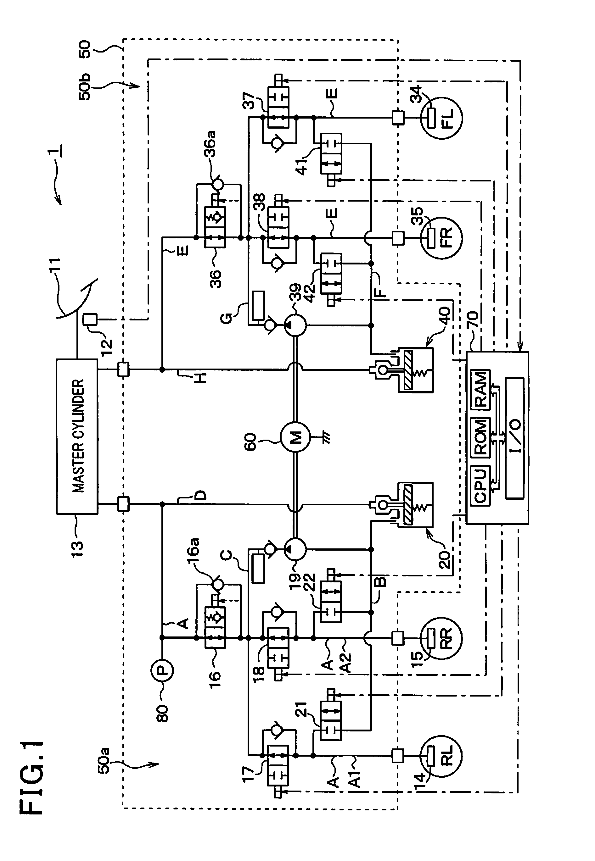 Braking device for vehicle designed to achieve smooth deceleration