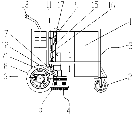 Scrubber and non-motor vehicle road surface cleaning system using scrubber