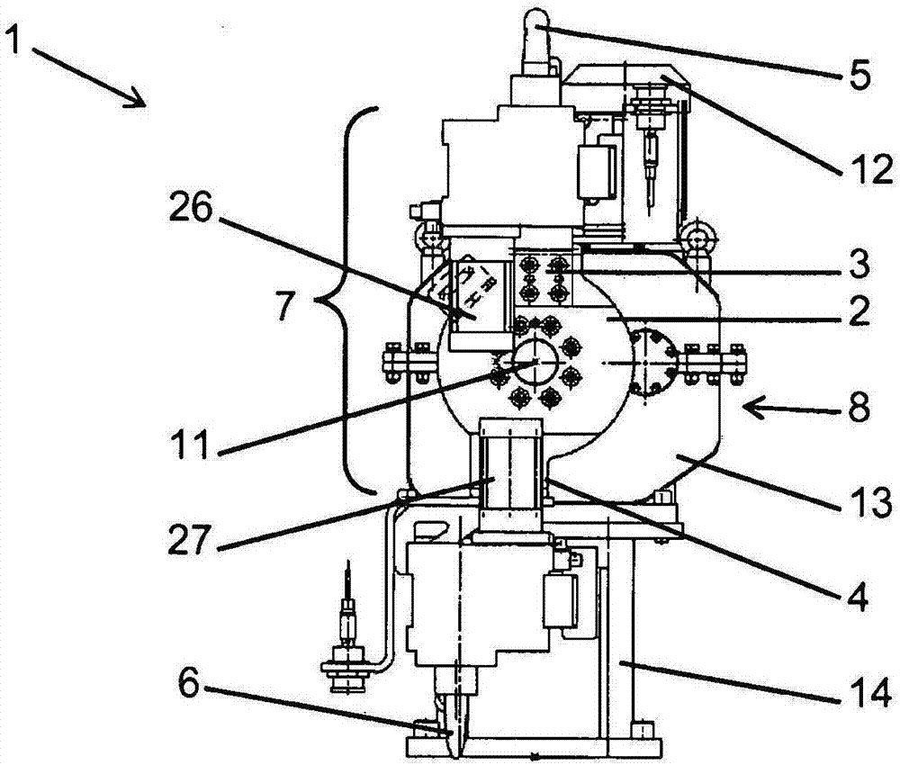 Replacement device for clamping and/or centering subassemblies