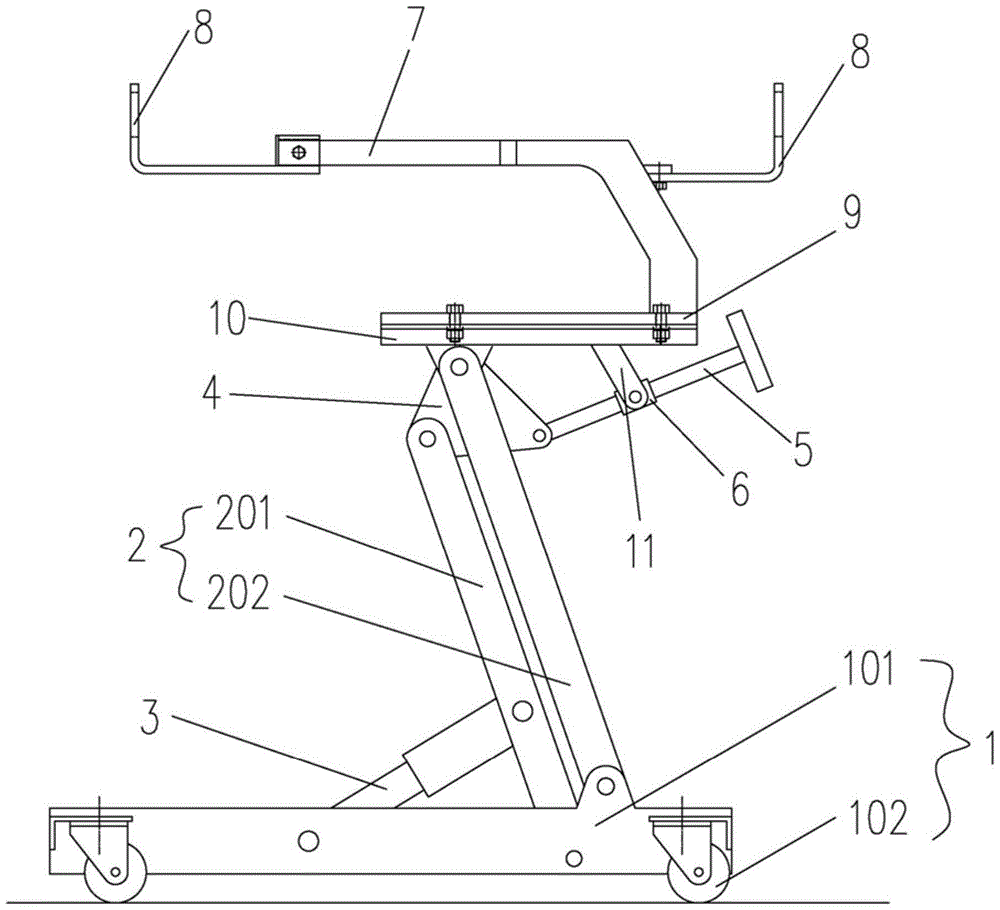 Supporting device for dismounting non-penetrating disconnected axles