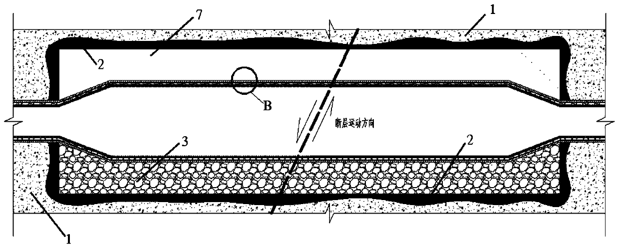 A lining structure suitable for tunnels crossing active faults and its construction method