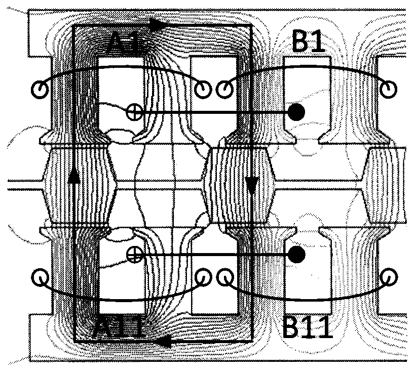 Bilateral linear motor with primary electric excitation series magnetic circuit