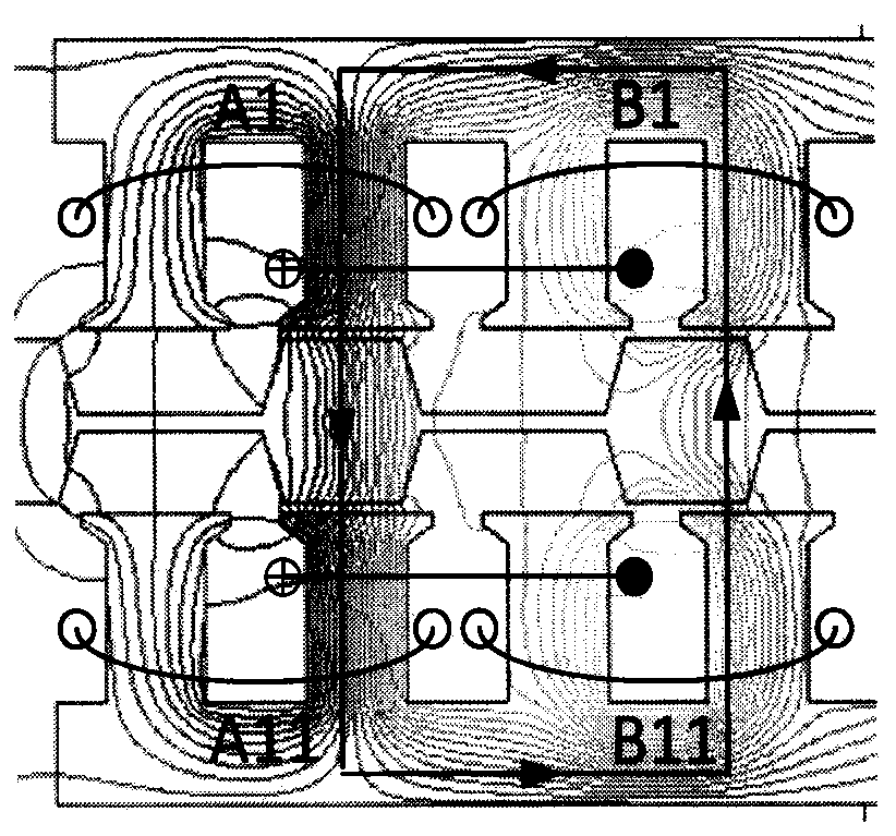 Bilateral linear motor with primary electric excitation series magnetic circuit