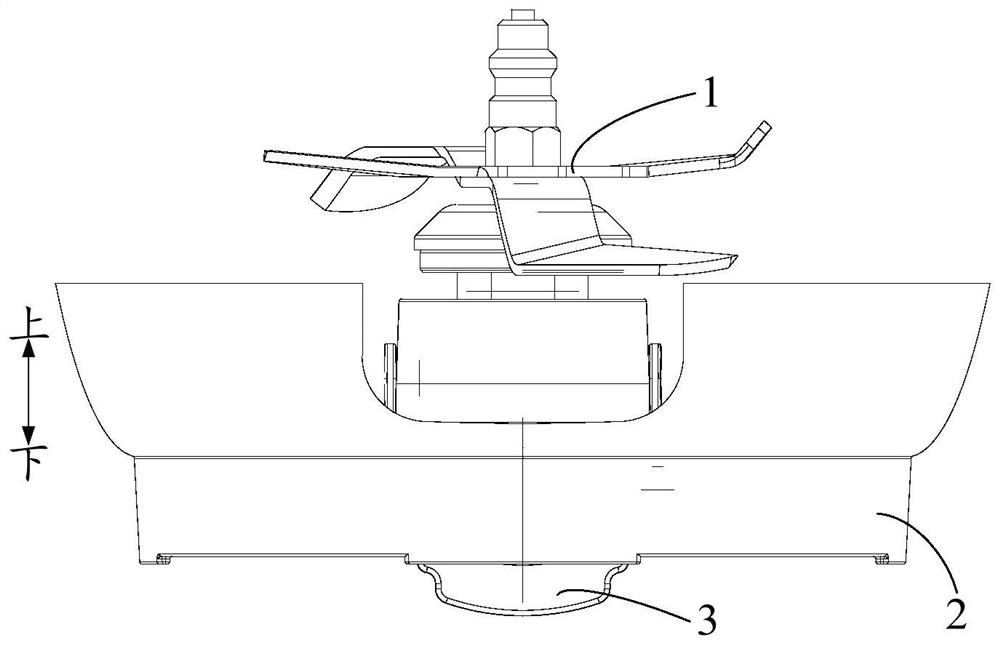 Food processor and knife group mounting structure and stirring cup thereof