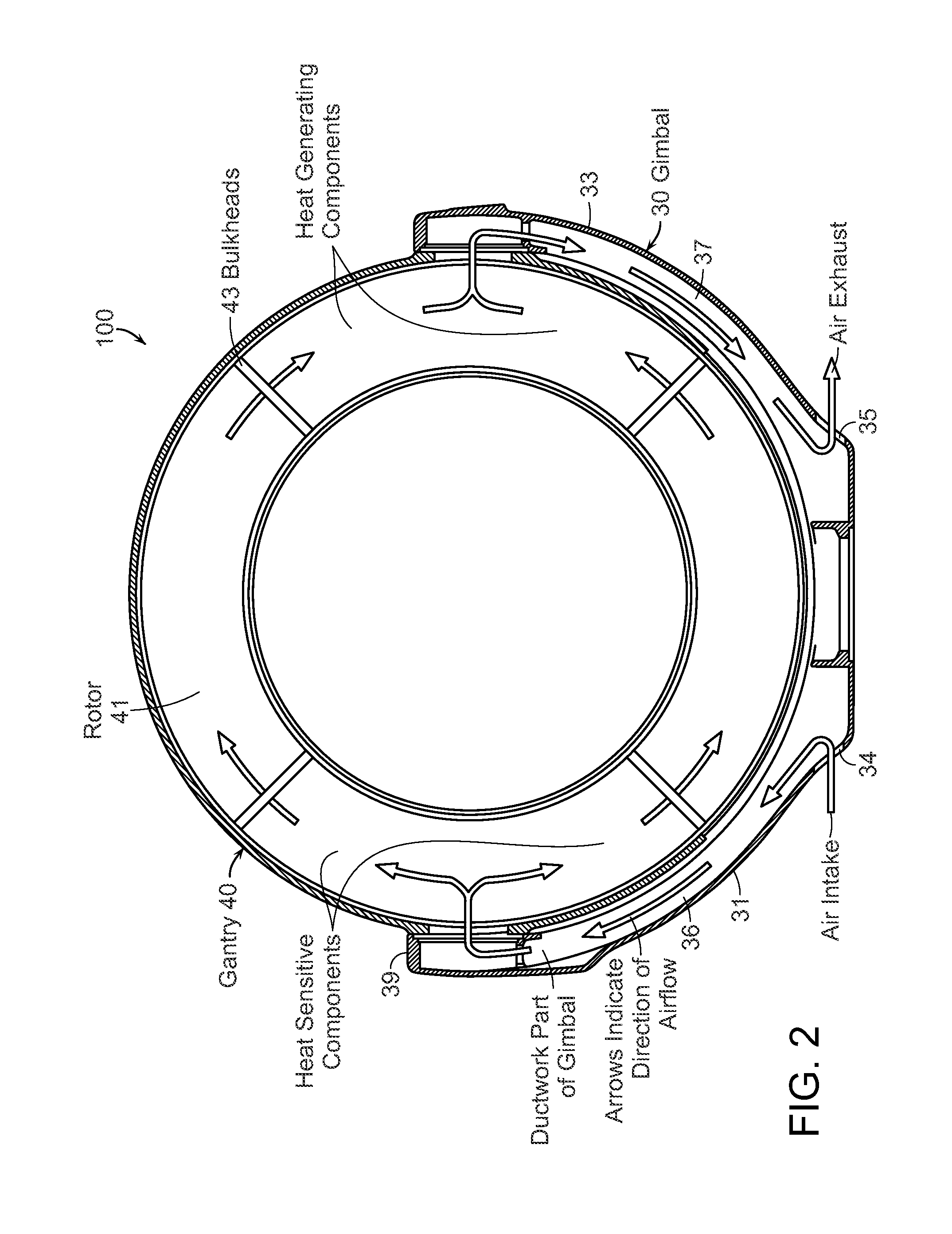 Diagnostic imaging apparatus with airflow cooling system