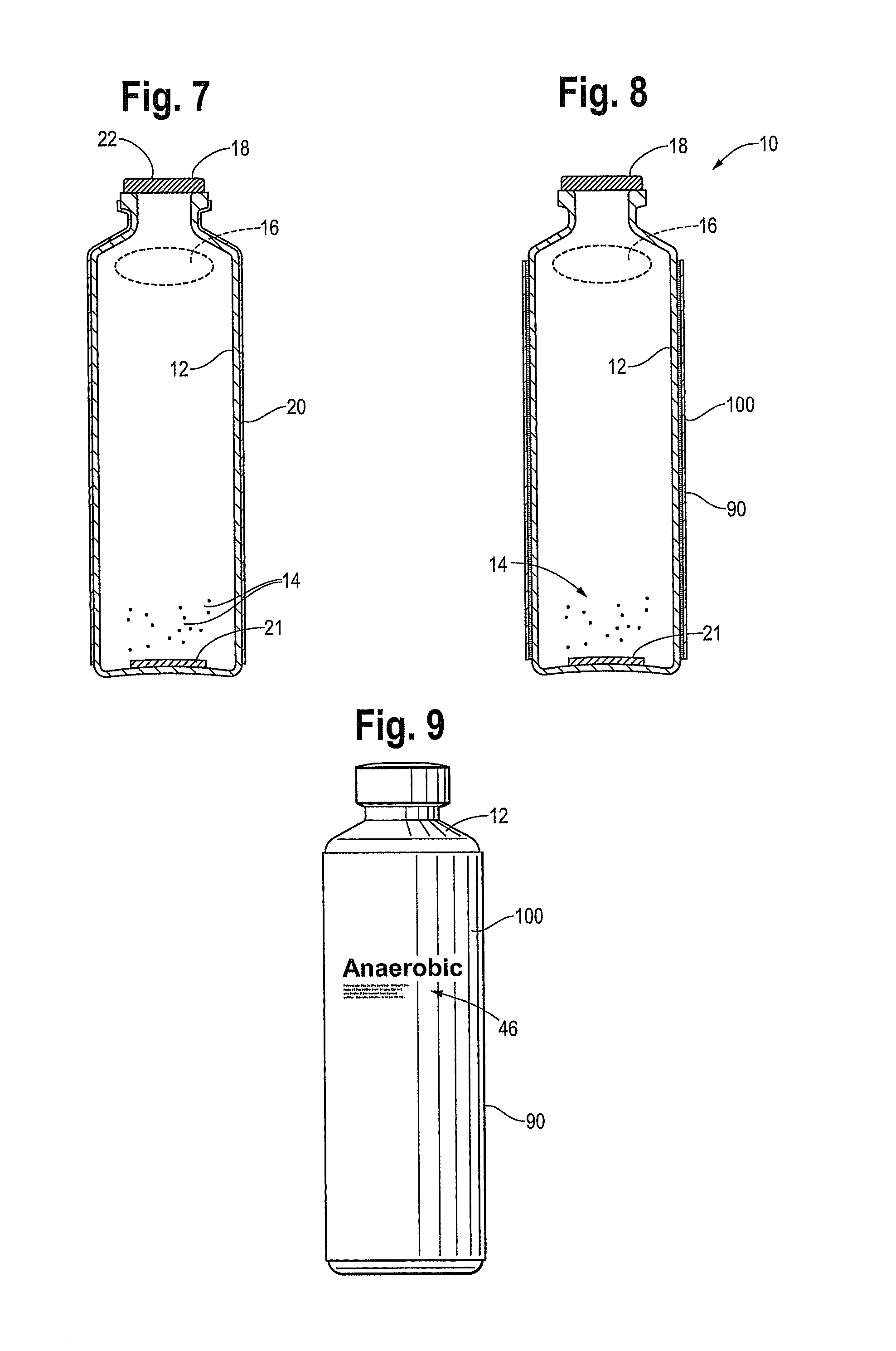 Single layer plastic test sample culture bottle