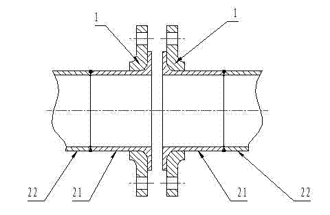 Inserted steel pipeline connecting structure