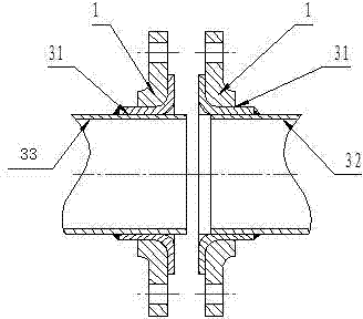 Inserted steel pipeline connecting structure