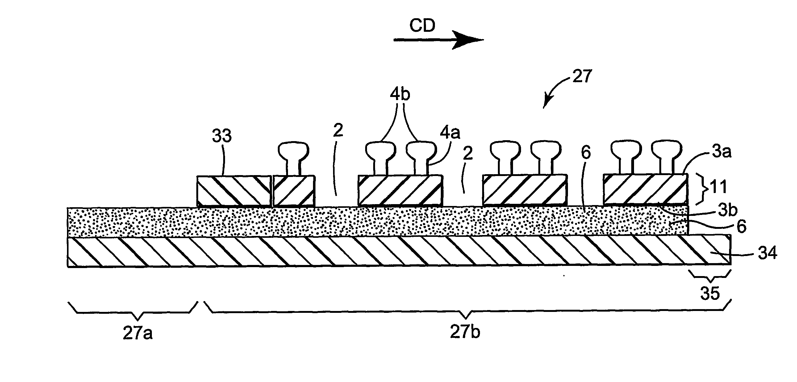 Fastening film system and assembly comprising a fastening film system and a substrate