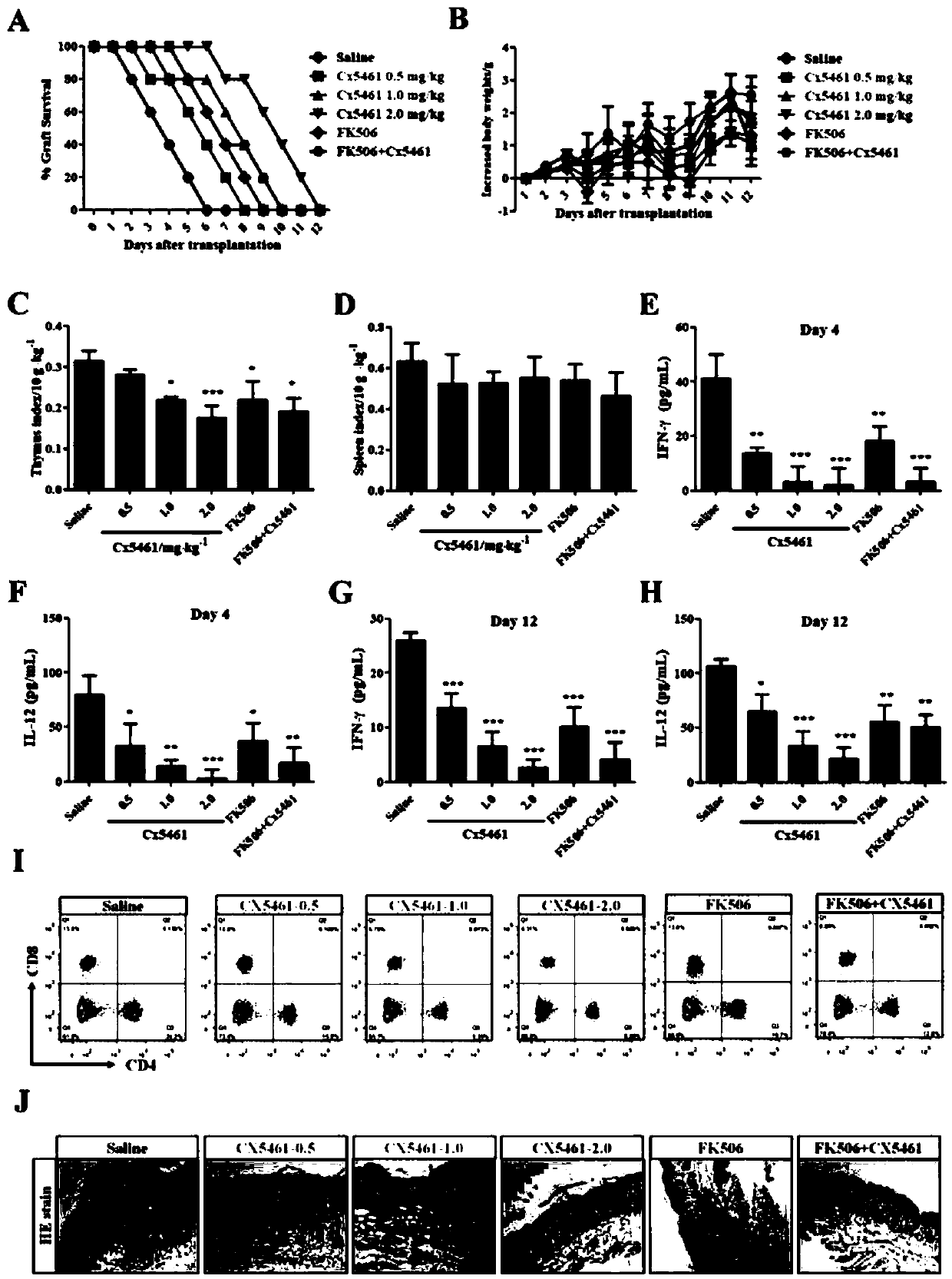 Novel use of Polymerase I inhibitor