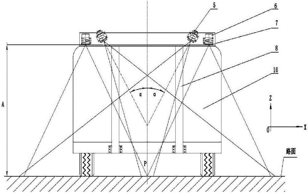 Pavement image acquisition method based on laser projection supplementary lighting manner