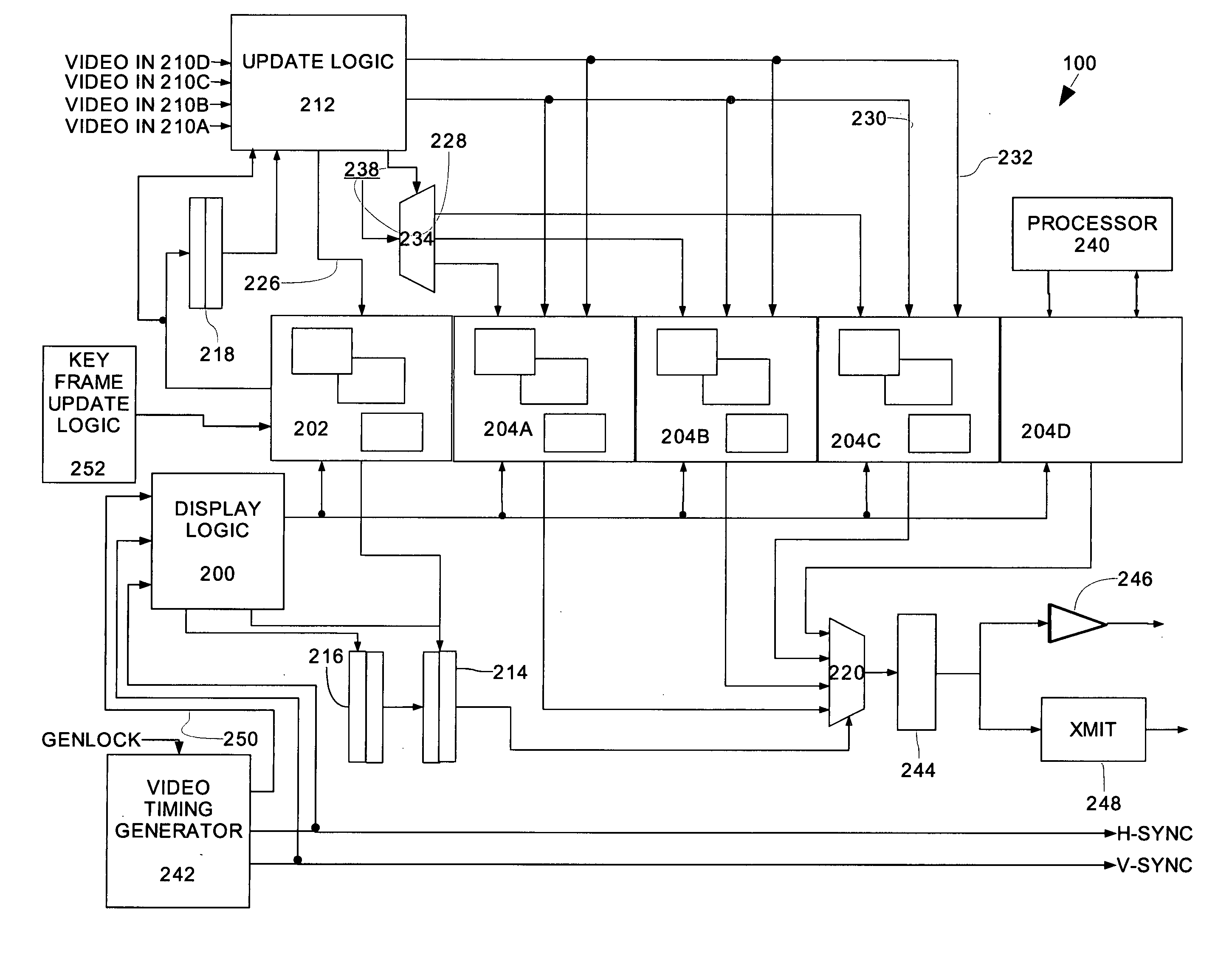 Compositing multiple full-motion video streams for display on a video monitor