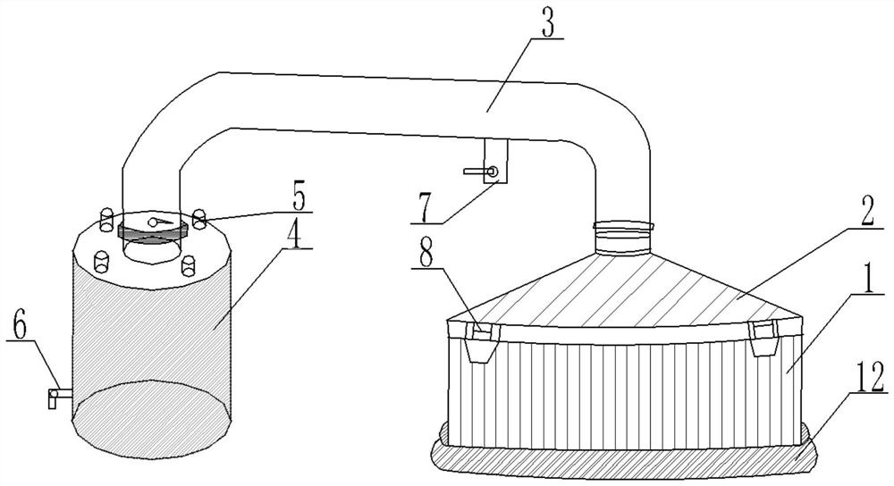 Device and process for brewing liquor through ancient-method distillation