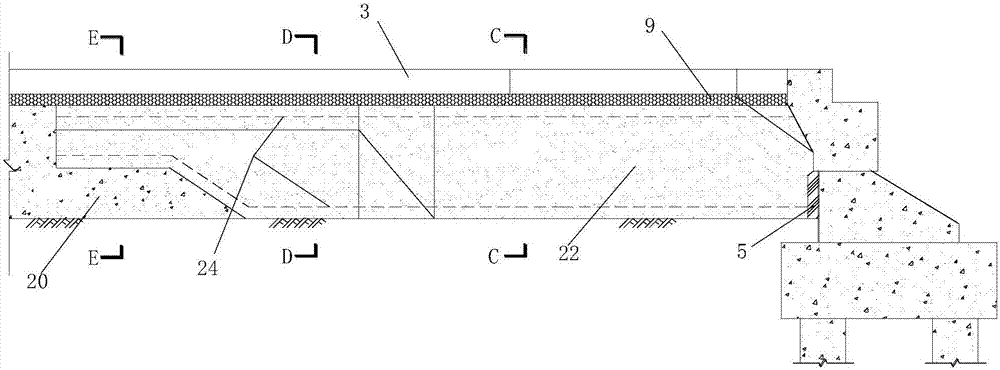 River erosion segment pile-supported-type foam concrete lightweight embankment structure, and construction method thereof