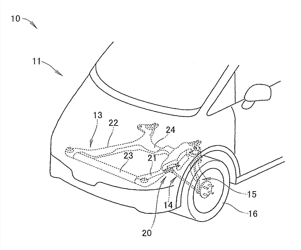 Suspension arm attachment structure