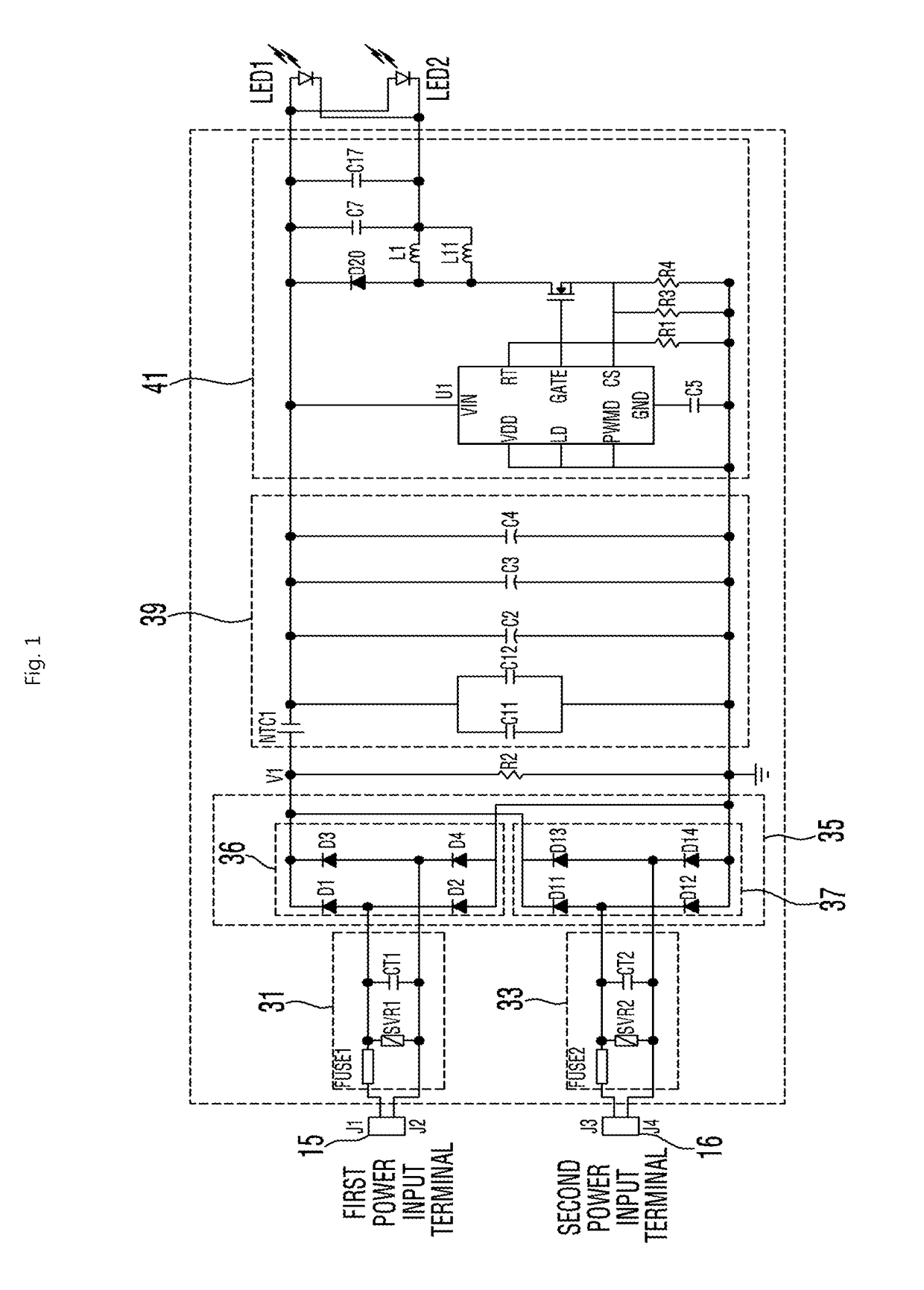 LED lighting device using ballast