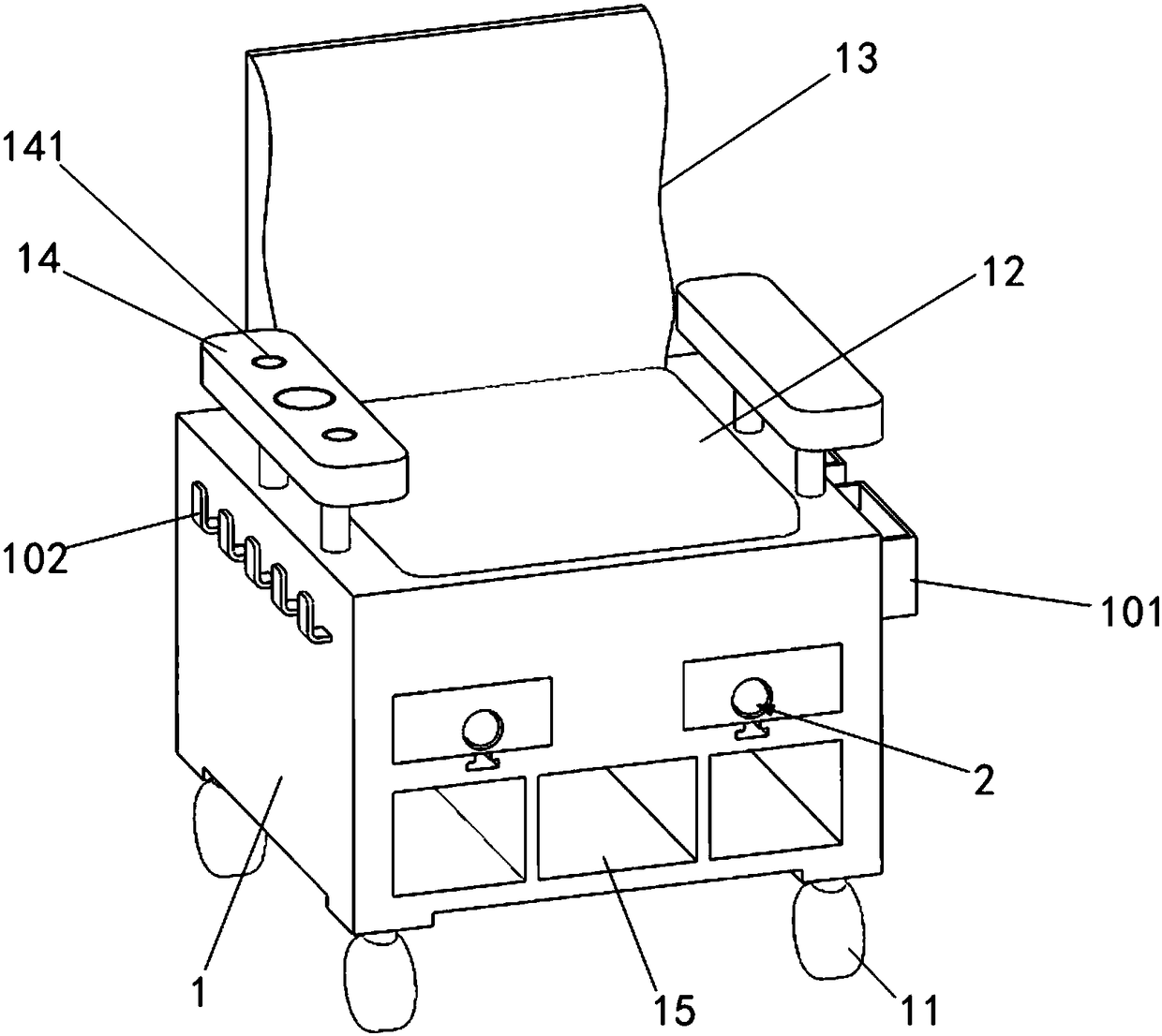 Walking aid capable of massaging crura