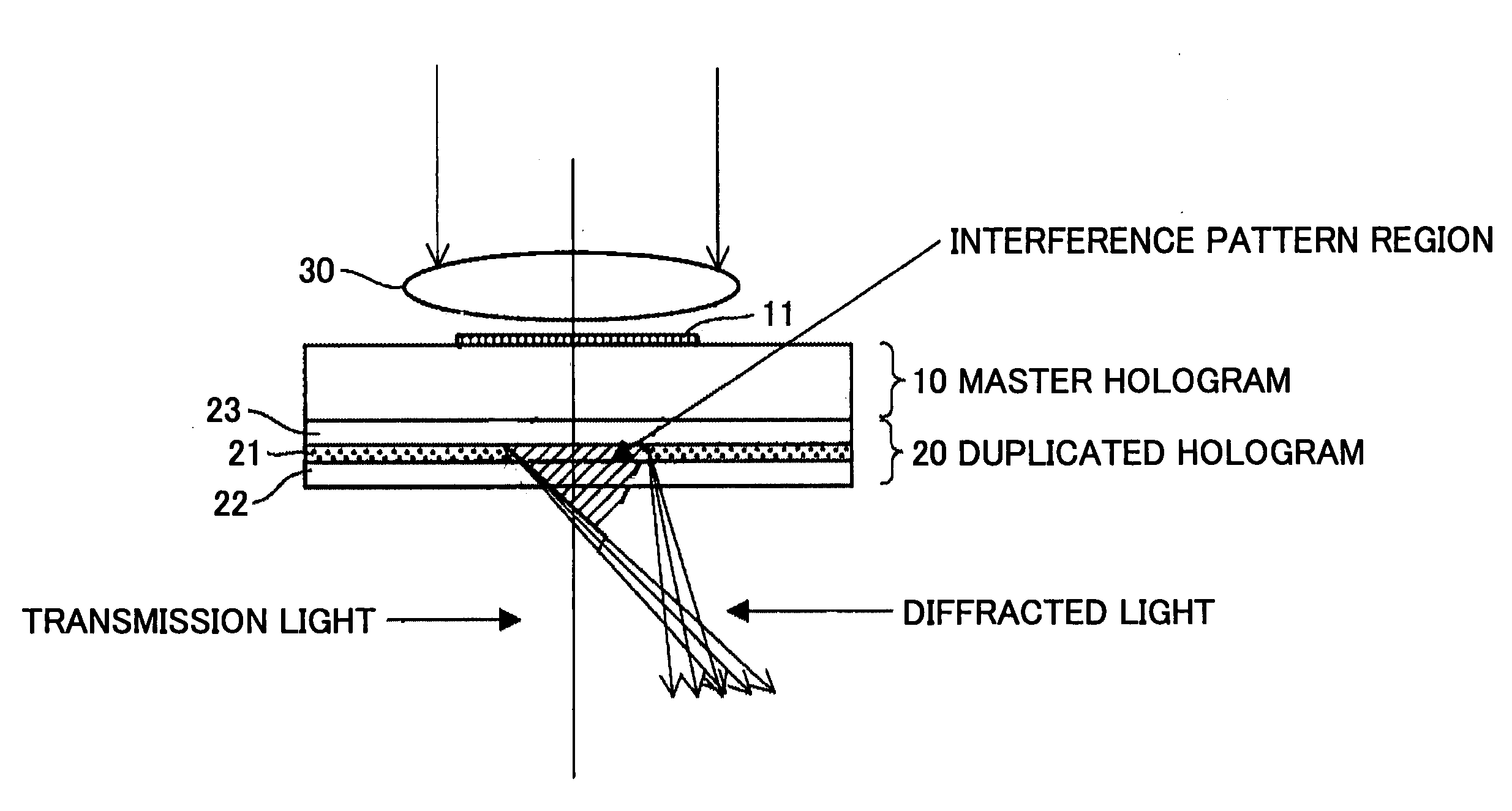 Hologram element, production method thereof, and optical header