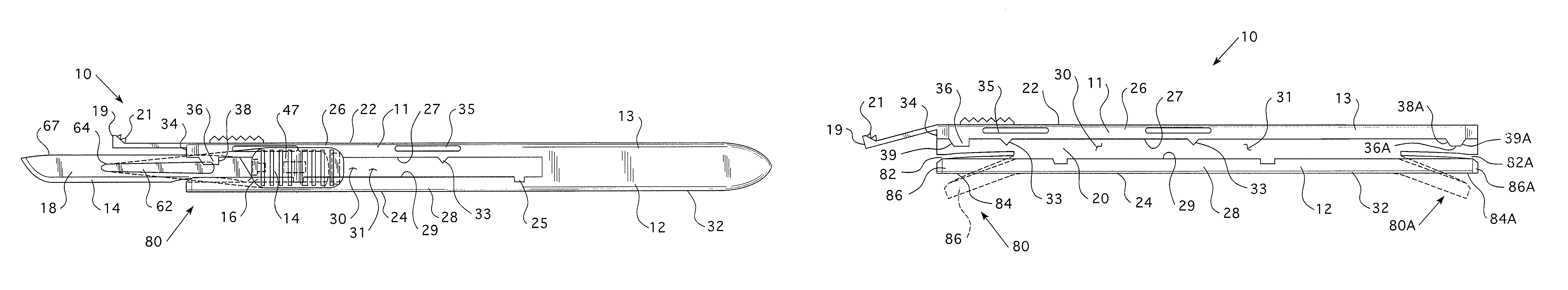 Scalpel with removable blade assembly