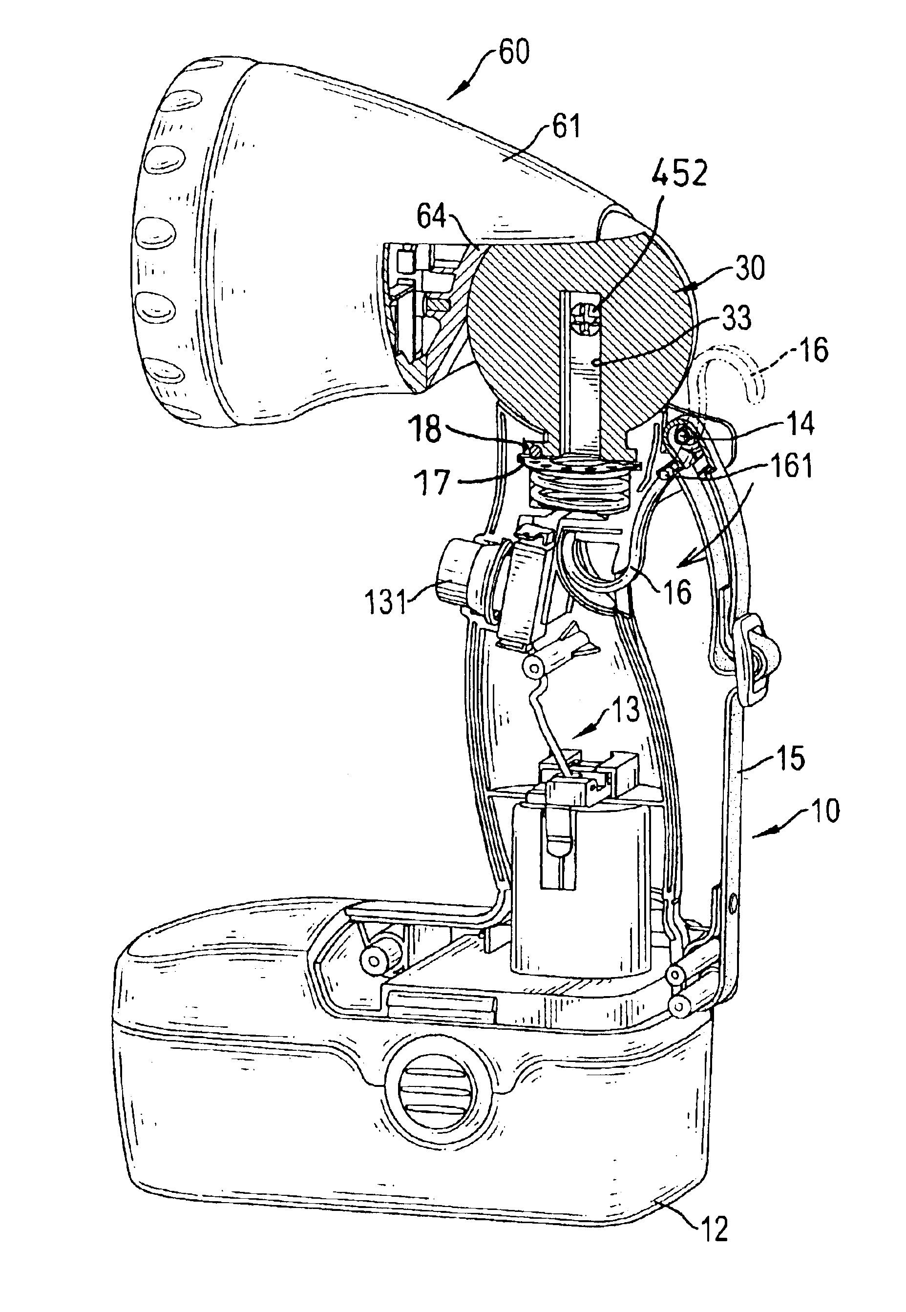 Light seat for a portable light with an adjustment capability for a light fixture