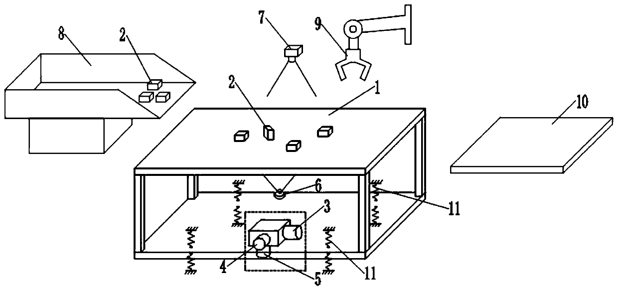 Batched bulk parts separating device, loading system and loading method