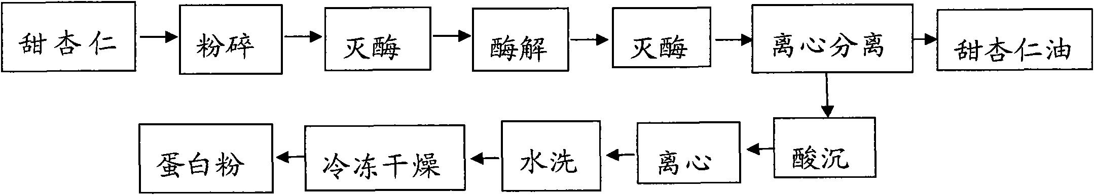 Method for extracting sweet almond oil from sweet almond and method for separating protein