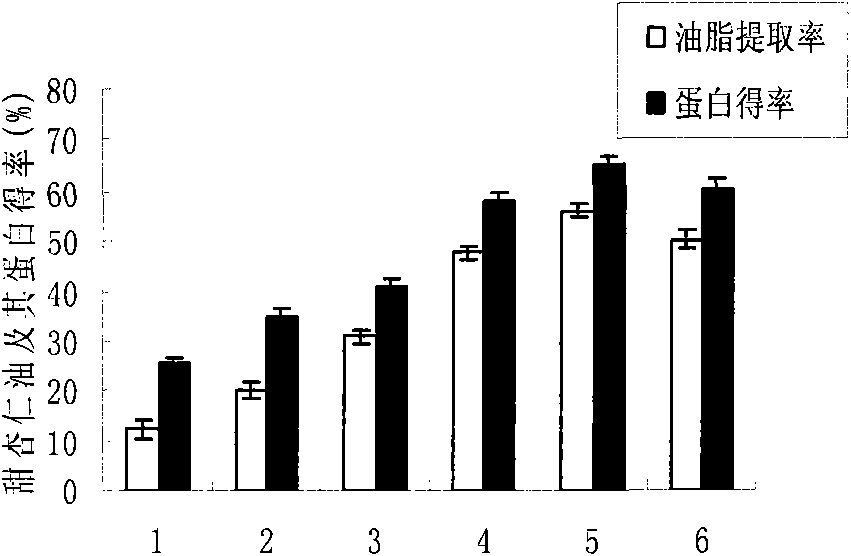 Method for extracting sweet almond oil from sweet almond and method for separating protein