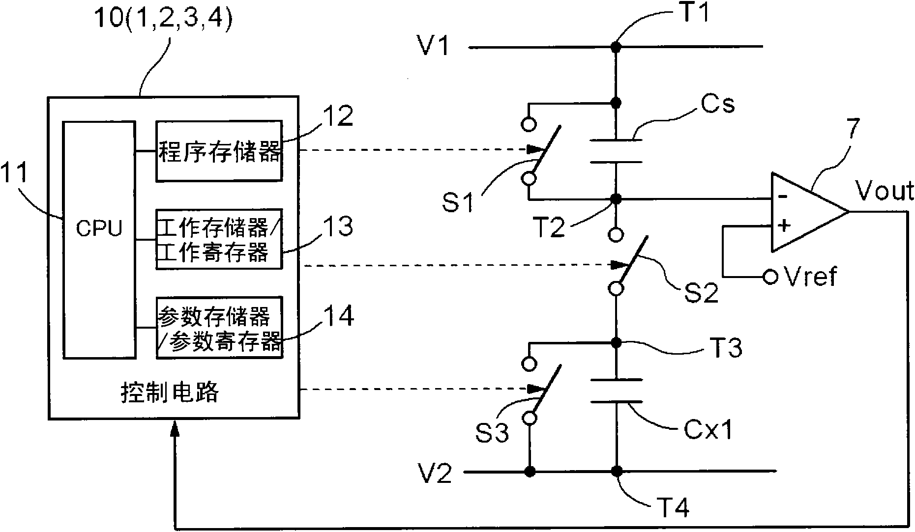 Capacitance detection device