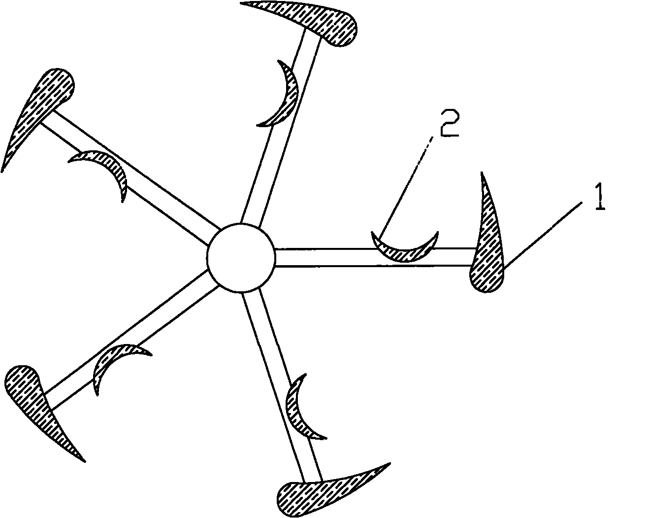 Wind power generating set with vertical shaft