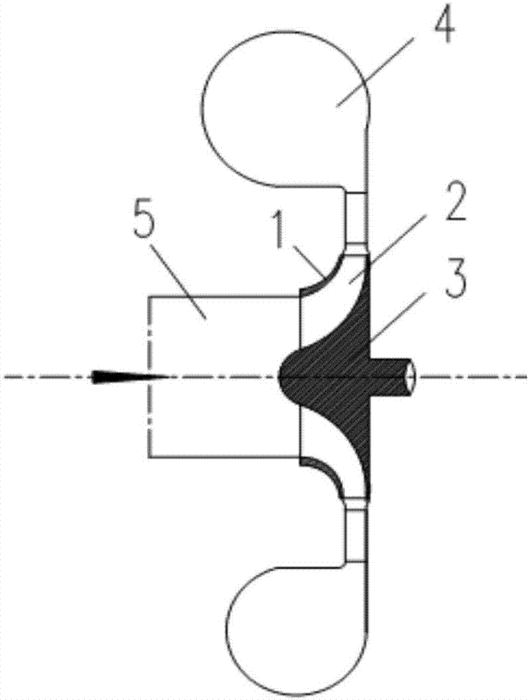 Energy-saving type straight wall front and back disc variable camber curve element ternary impeller and centrifugal draught fan with impeller