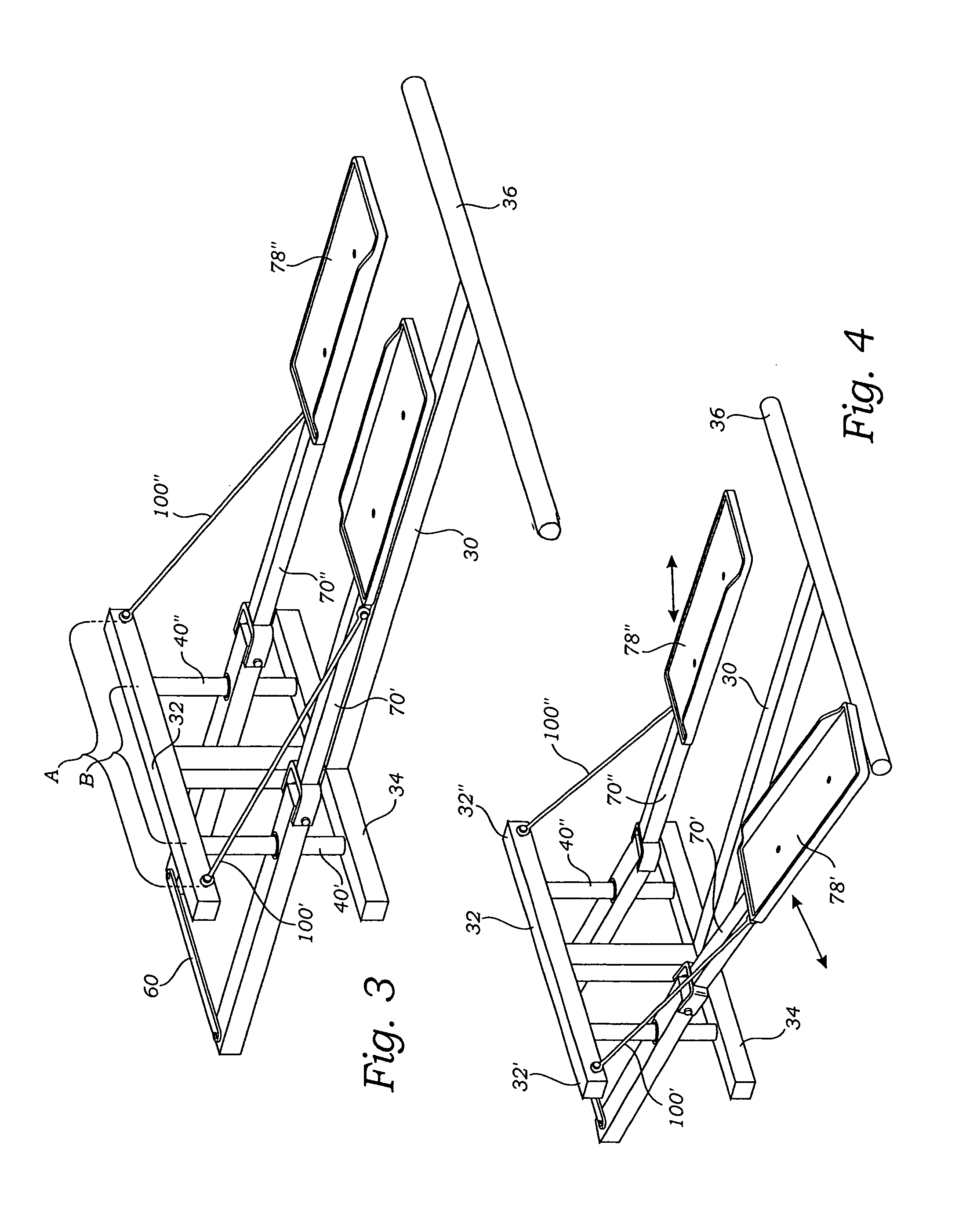 Exercising machine providing lateral, skating-like motion