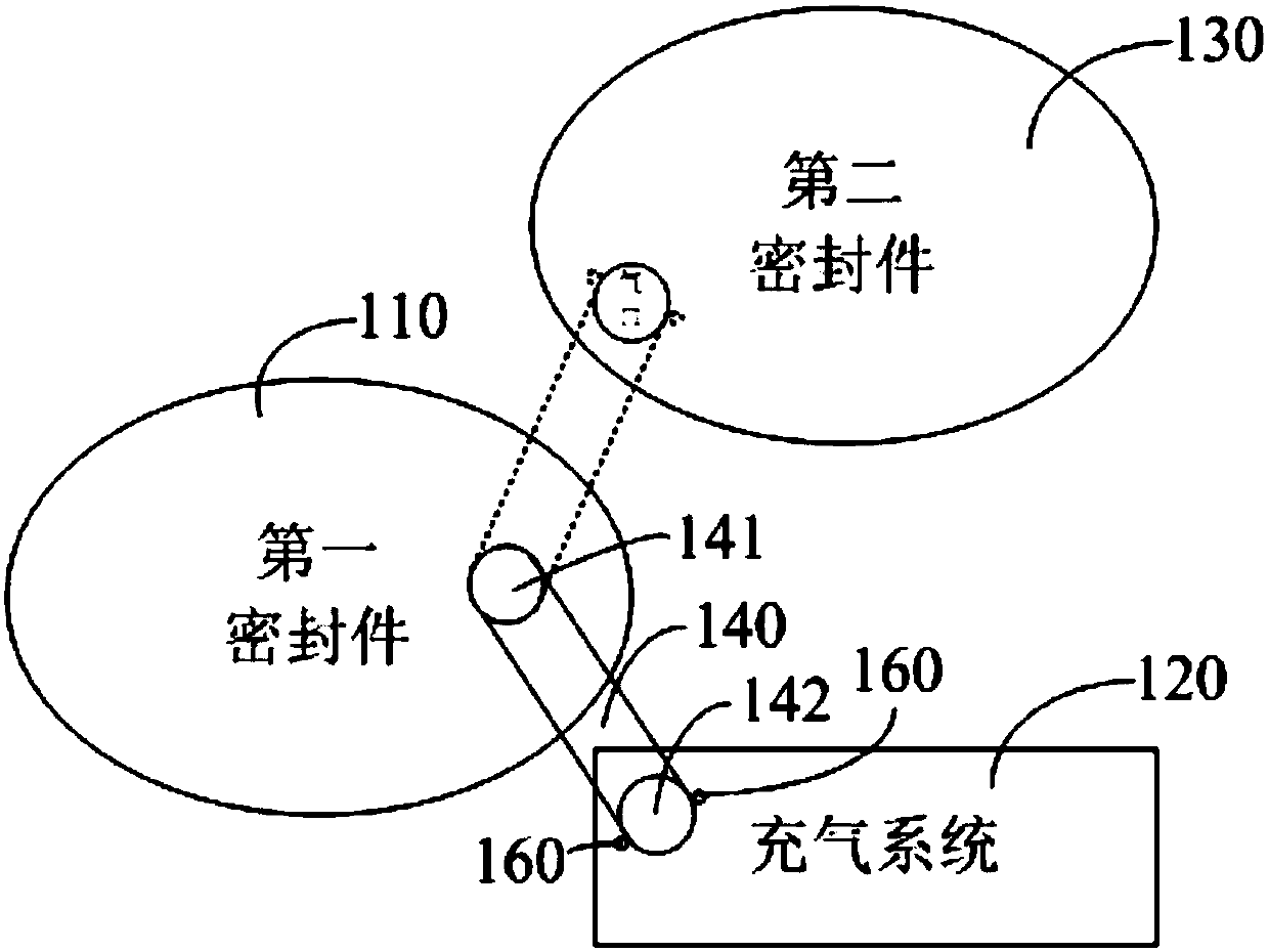 Measurement device and method for volume of sealing part