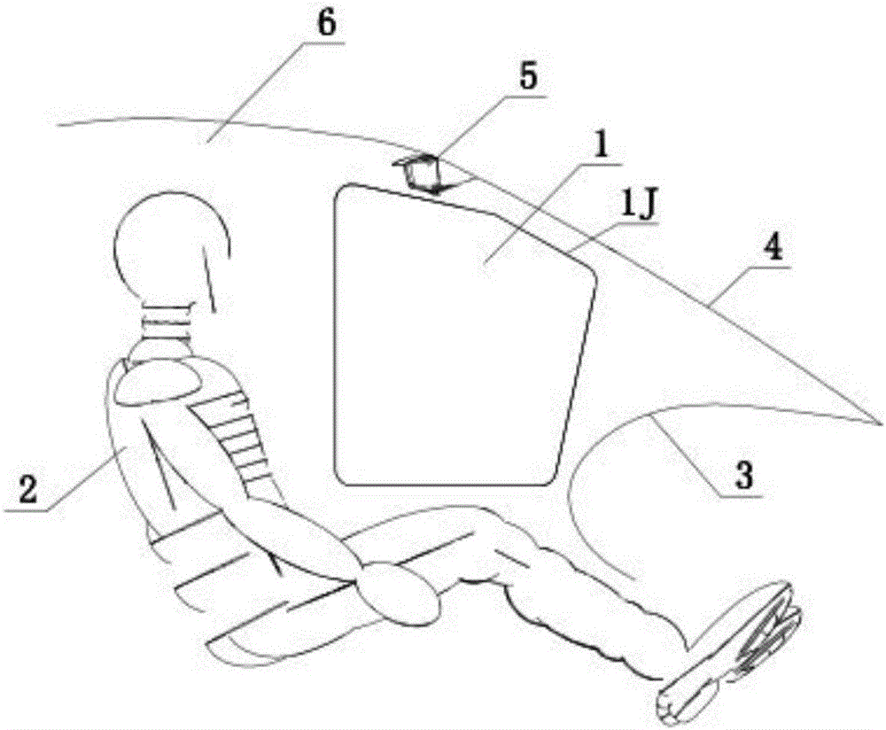 Frame-structured supplementary restraint system air bag mounted on roof of automobile