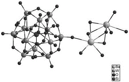 Barium-silicon tungsten oxygen cluster catalyst, preparation method and application thereof