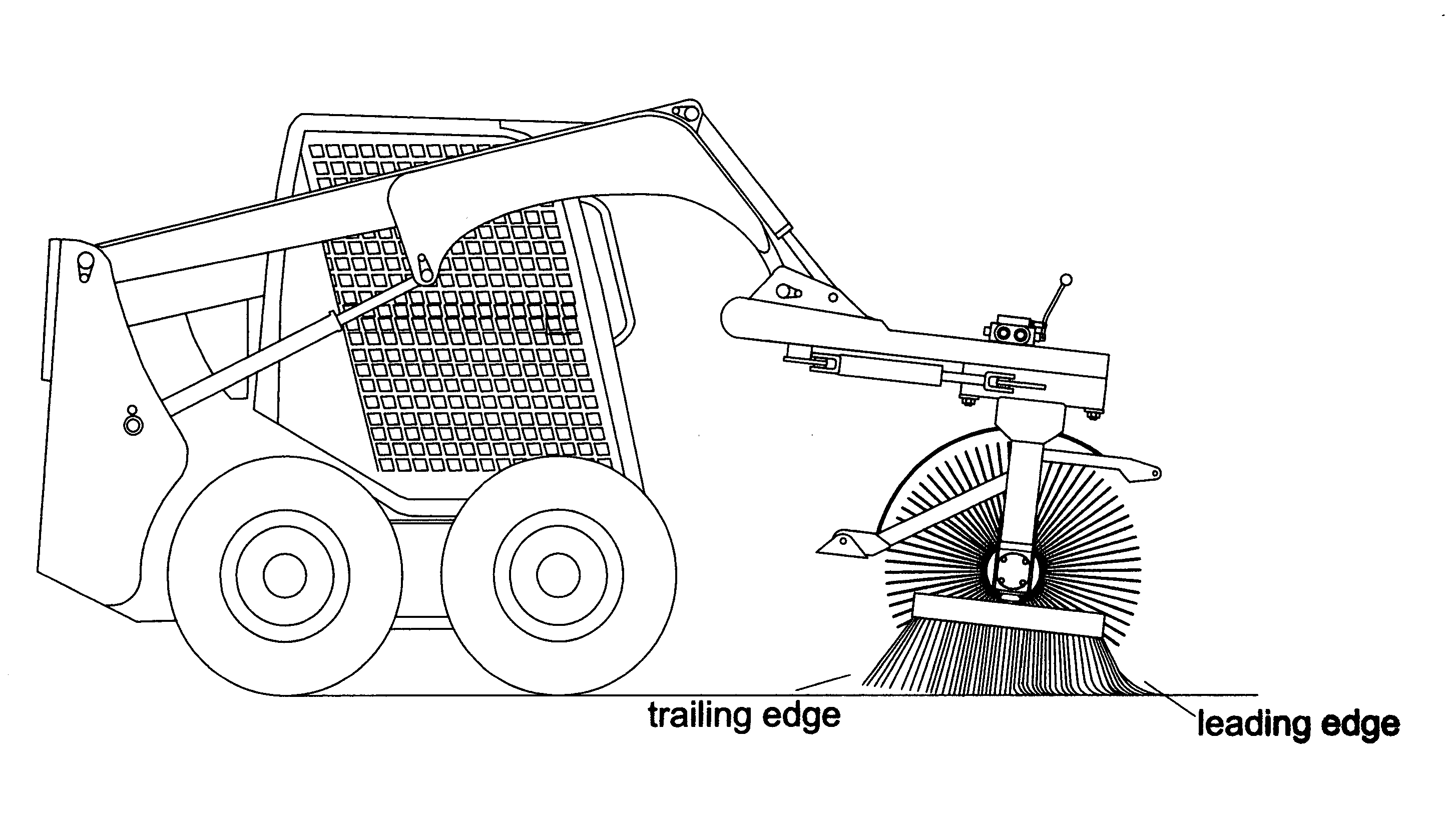 Rotary broom attachment for traction vehicles