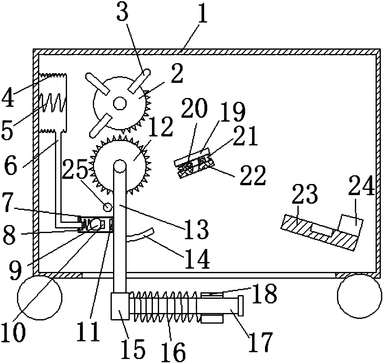 Cleaning device of machining iron product table