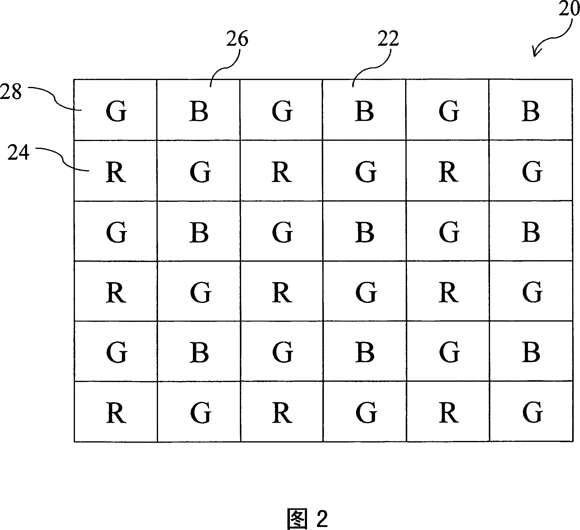 Reconstruction method of picture-element color information