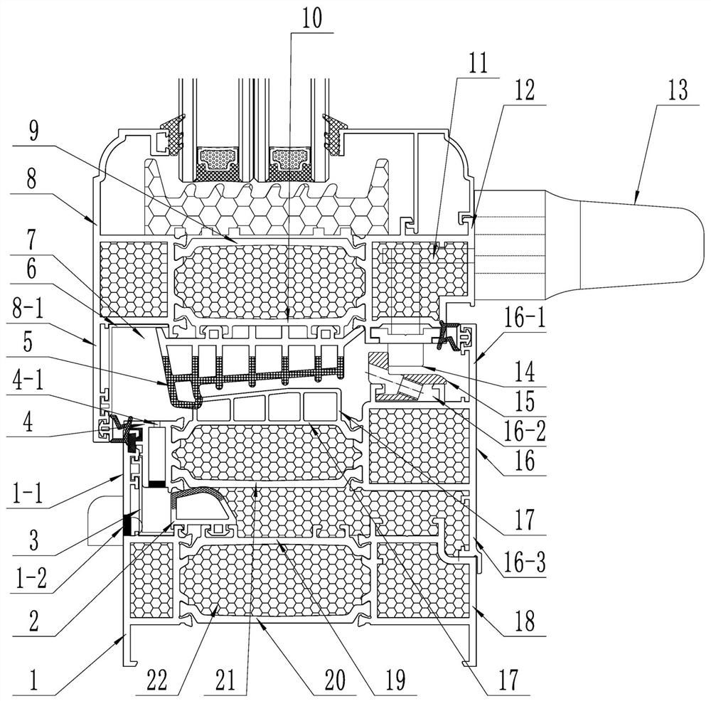 Low-energy-consumption aluminum alloy out-opening window