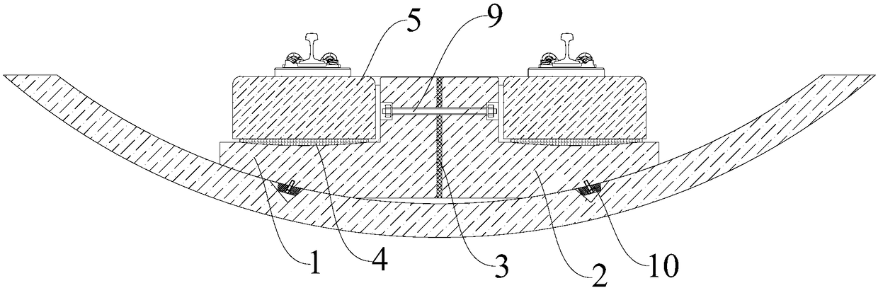 Prefabricated integral assembled type track for shield tunnel and construction method