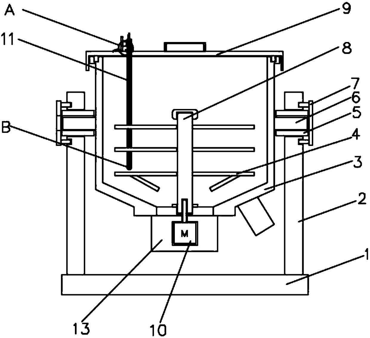 Plastic mixer convenient for sampling inspection