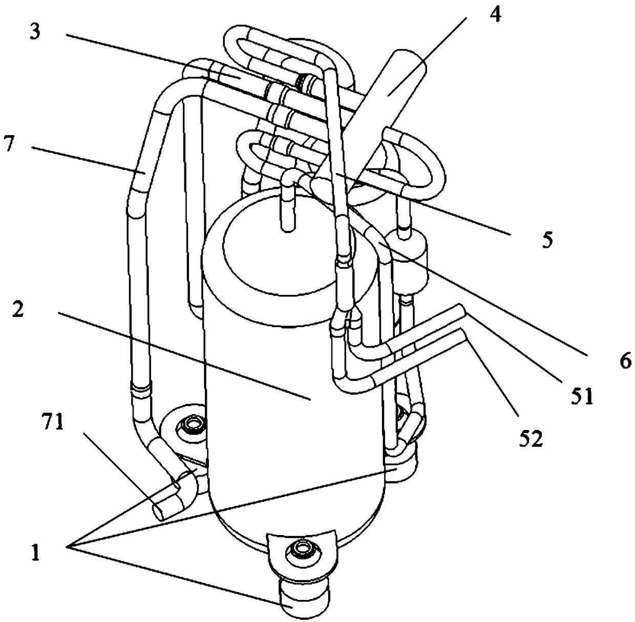 Simulation evaluation method of compressor piping vibration of constant frequency air conditioner