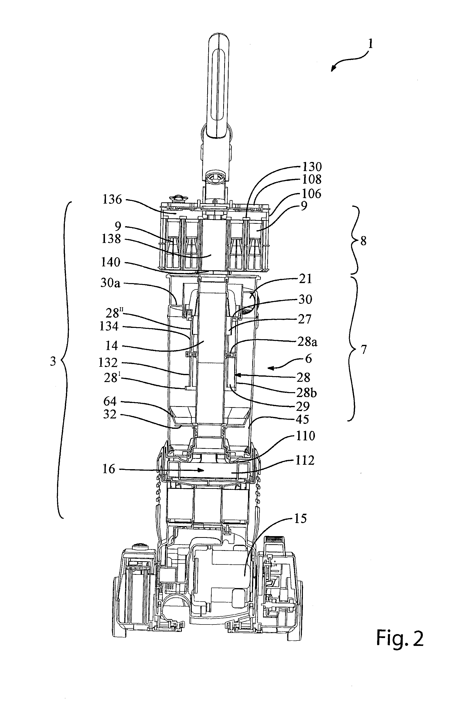 Vacuum cleaner with a plurality of cyclonic cleaning stages