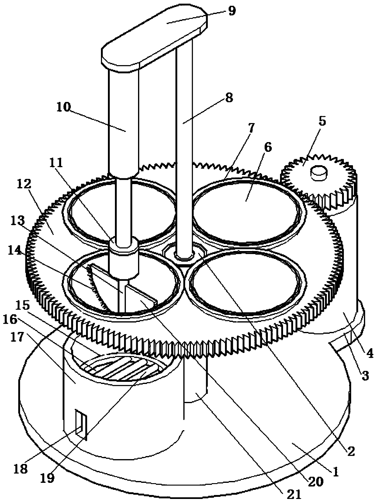 Tea frying device for processing leaflet Guapian tea