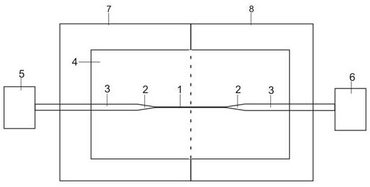 A flexible micro-nano optical fiber angle sensing chip, sensor and preparation method