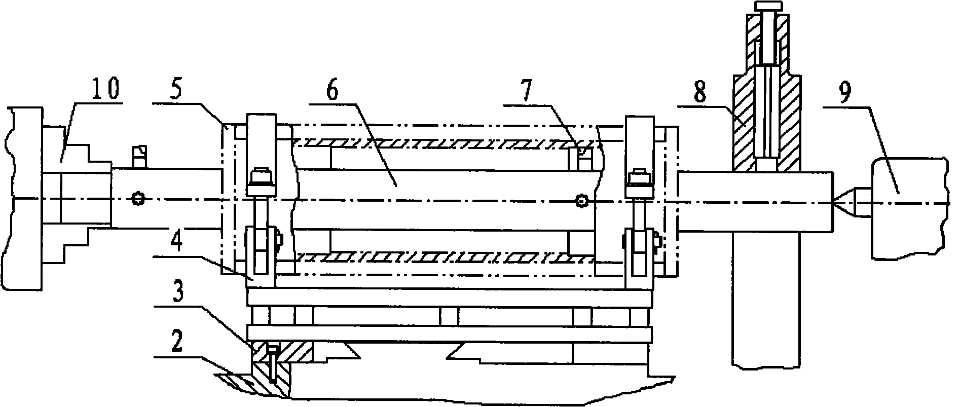 Machining method of long-rod motor stand