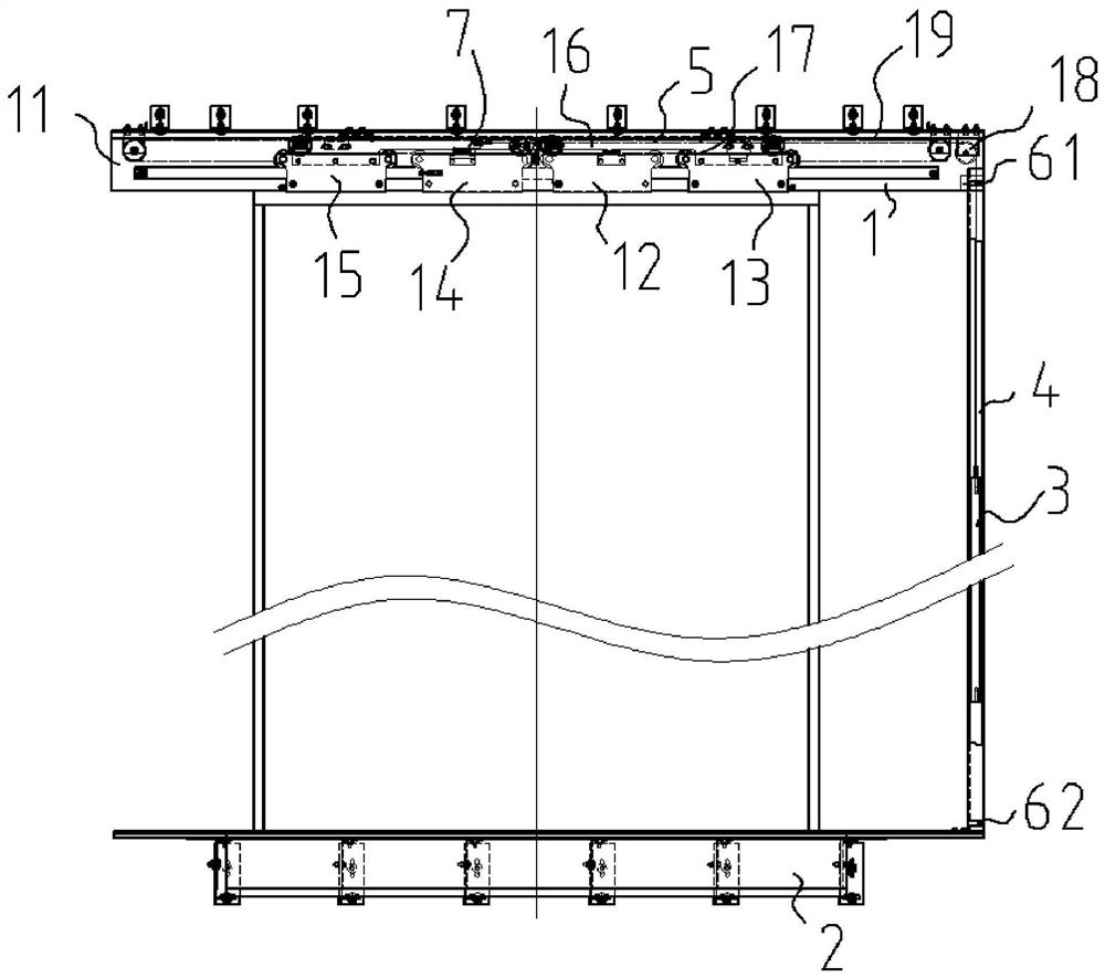 Door body opening and closing linkage device and door body self-closing linkage device