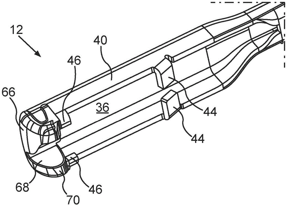 Wiper blade, wiper arm and connection arrangement for a windscreen wiper system of a vehicle