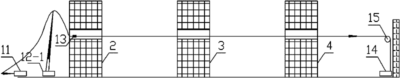 Upper-air obstacle-traversing in position method of large-sized prestress steel cable